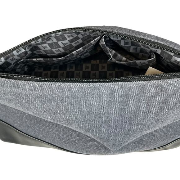 London Fog Canvas Cosmetic Bag NWT Gray Black Travel Toiletry Case Men Organizer - Picture 10 of 13
